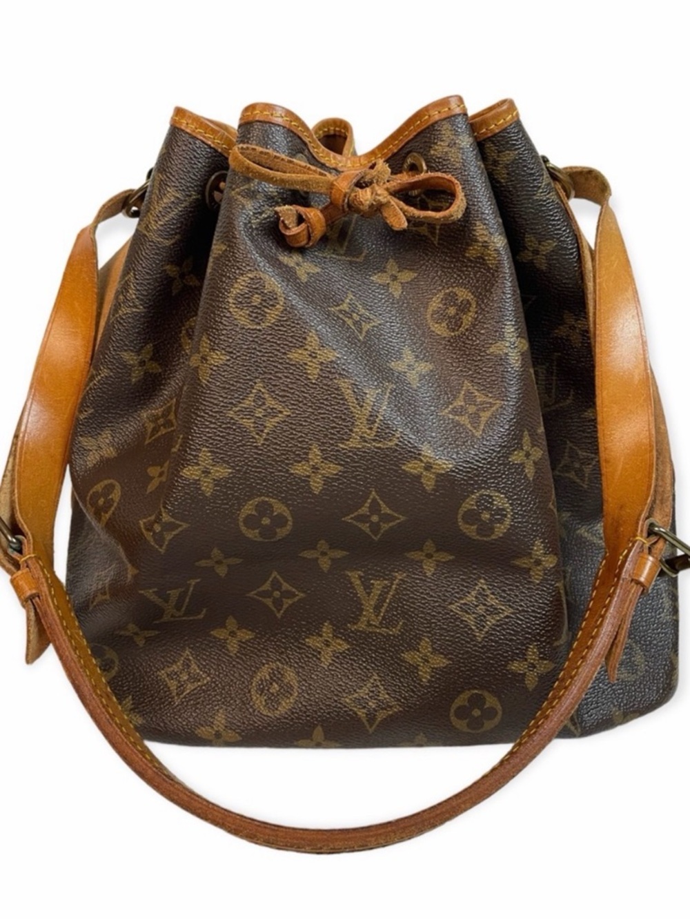 Louis Vuitton Monogram Canvas Drawstring Hobo in Brown and Tan